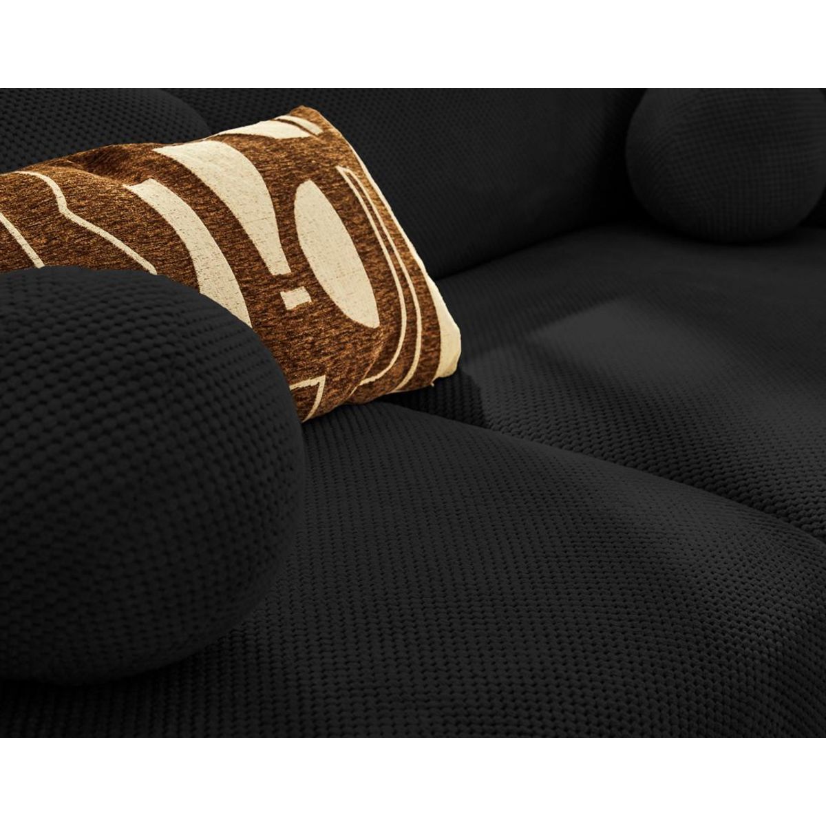 LISA DESIGN Charles - canapé droit 4 places en velours texturé