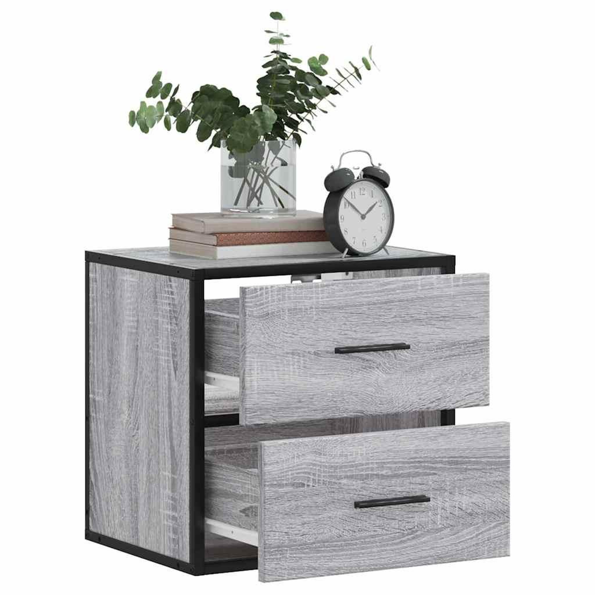 Voir la diapositive 4 : VIDAXL Table de chevet murale sonoma gris 40x31x39,5 cm