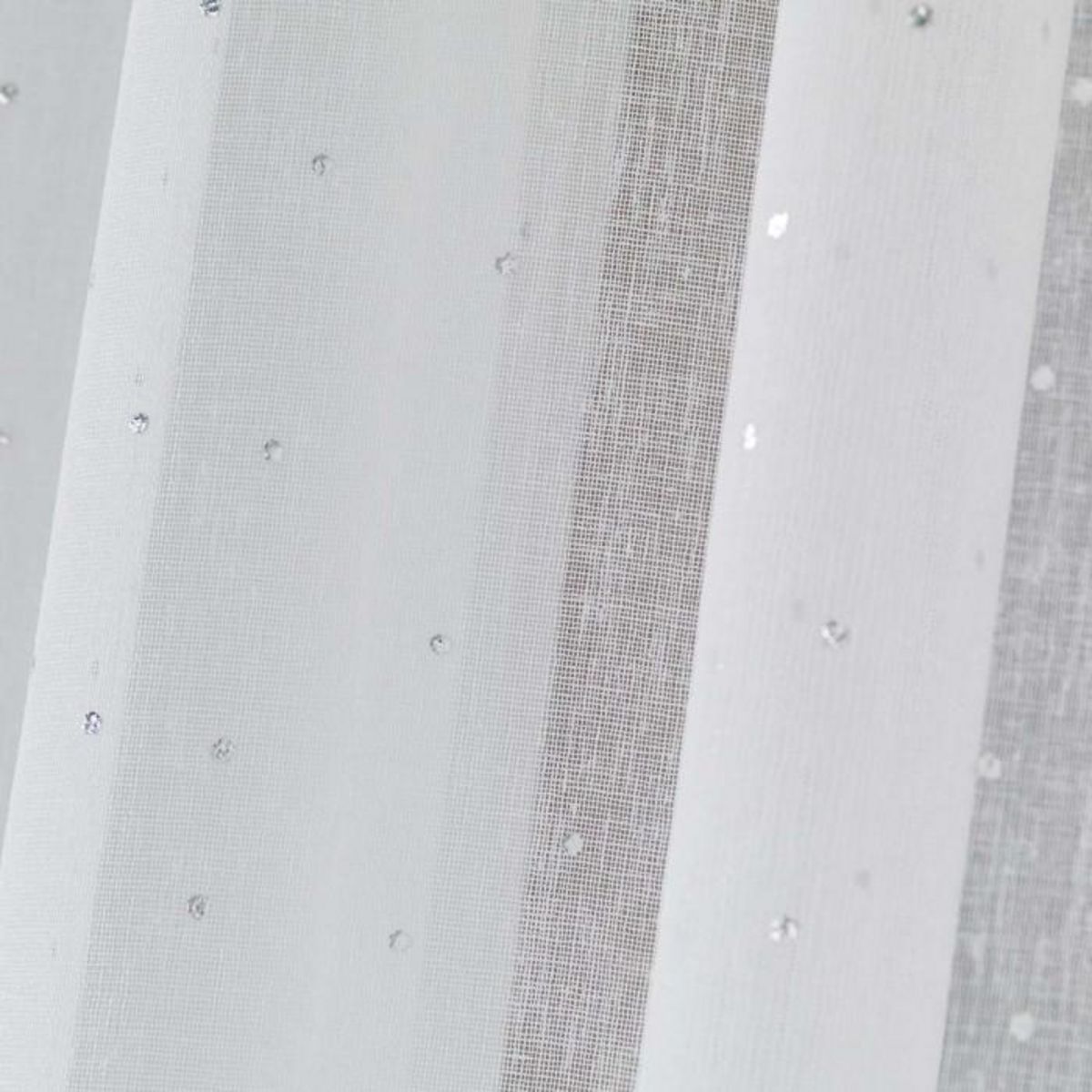 Paris Prix Rideau Voilage à Oeillets  Elea  140x240cm Blanc & Argent