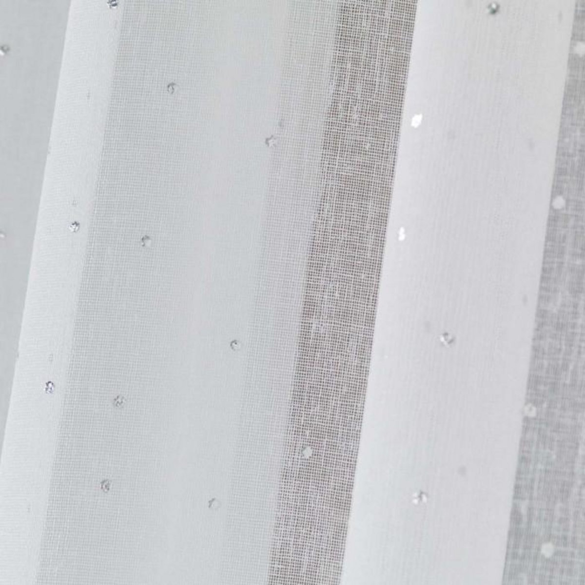 Paris Prix Rideau Voilage à Oeillets  Elea  140x240cm Blanc & Argent