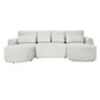 Voir la diapositive 1 : BEST MOBILIER Mahina - canapé panoramique en u 7 places - convertible avec coffre - en tissu bouclette