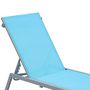 Voir la diapositive 6 : OUTSUNNY Bain de soleil transat - chaise longue - design contemporain - dossier inclinable multi-positions - métal époxy textilène bleu ciel - dim. 170 x 58 x 97 cm