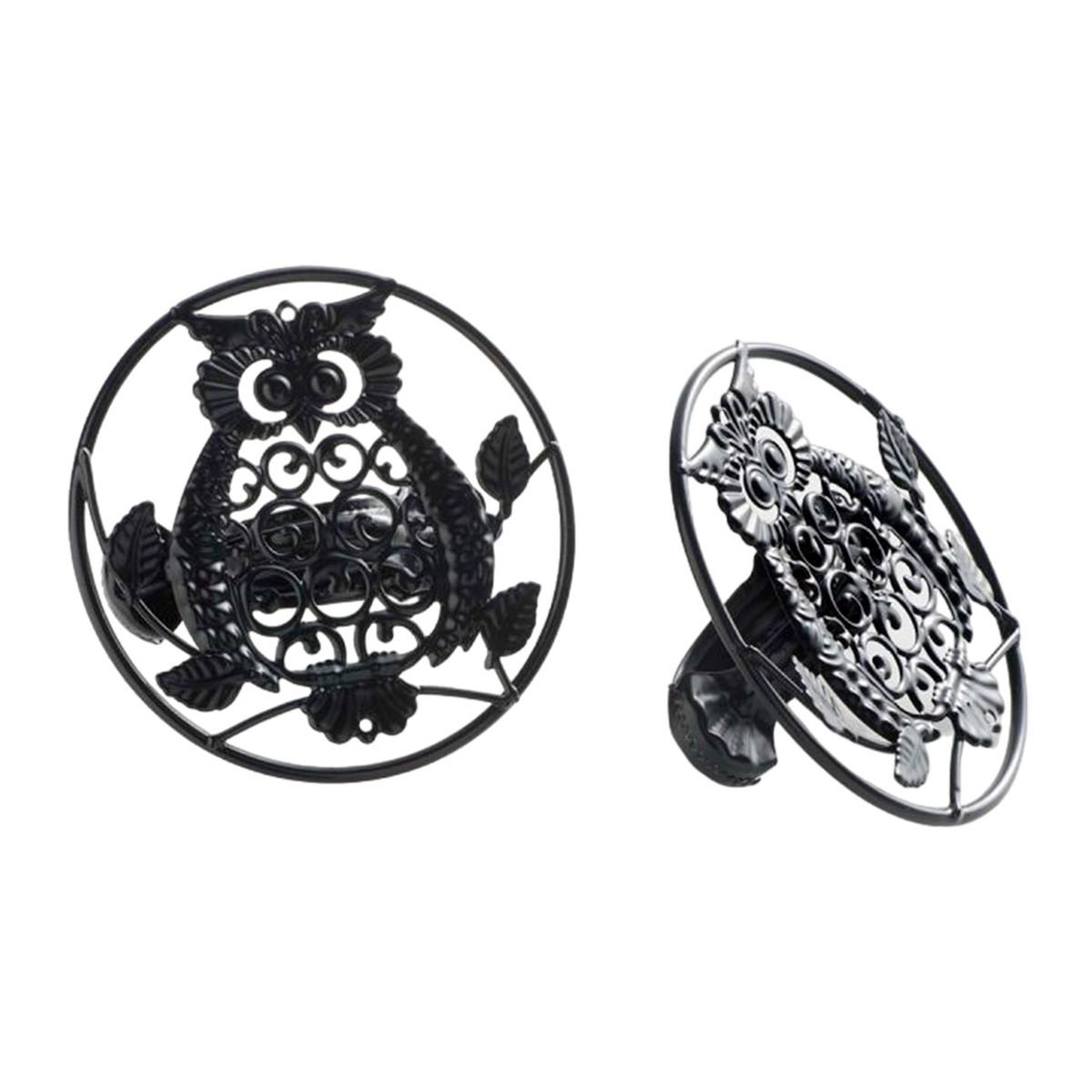 Douceur d'Intérieur Lot de 2 embrasses de rideau  gufo  8cm noir