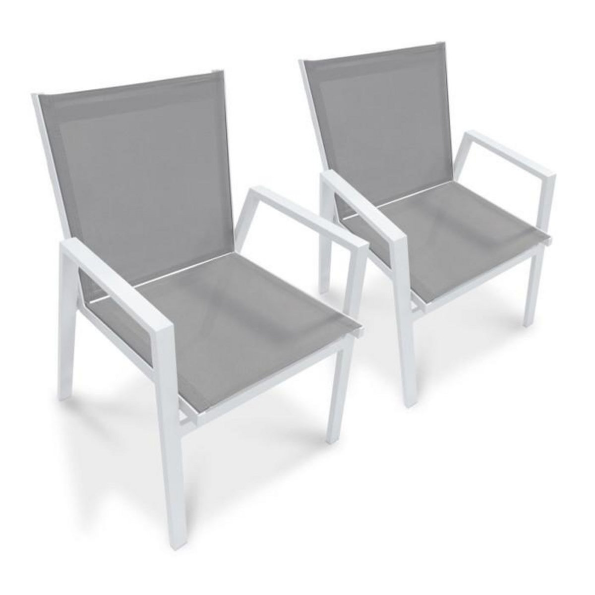 Paris Prix Lot de 2 Fauteuils de Jardin Empilables  Floride  86cm Blanc