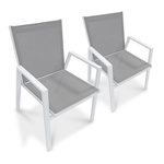 Paris Prix Lot de 2 Fauteuils de Jardin Empilables  Floride  86cm Blanc