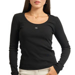 CALVIN KLEIN JEANS T Shirt Manches  ongues  Femme Calvin Klein Jeans Woven. Coloris disponibles : Noir