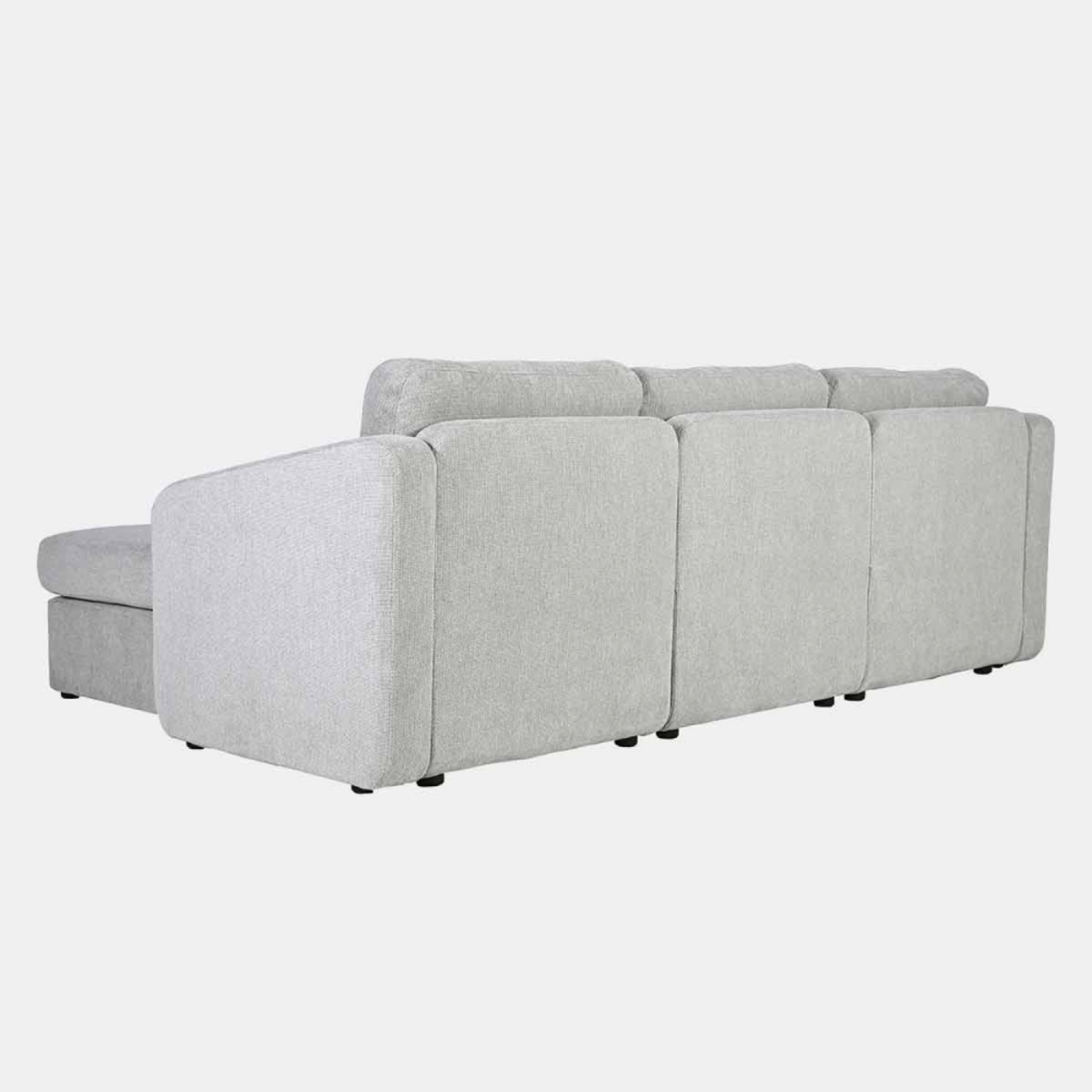 CONCEPT USINE Canapé modulable 3 places gris clair avec pouf KONEKT