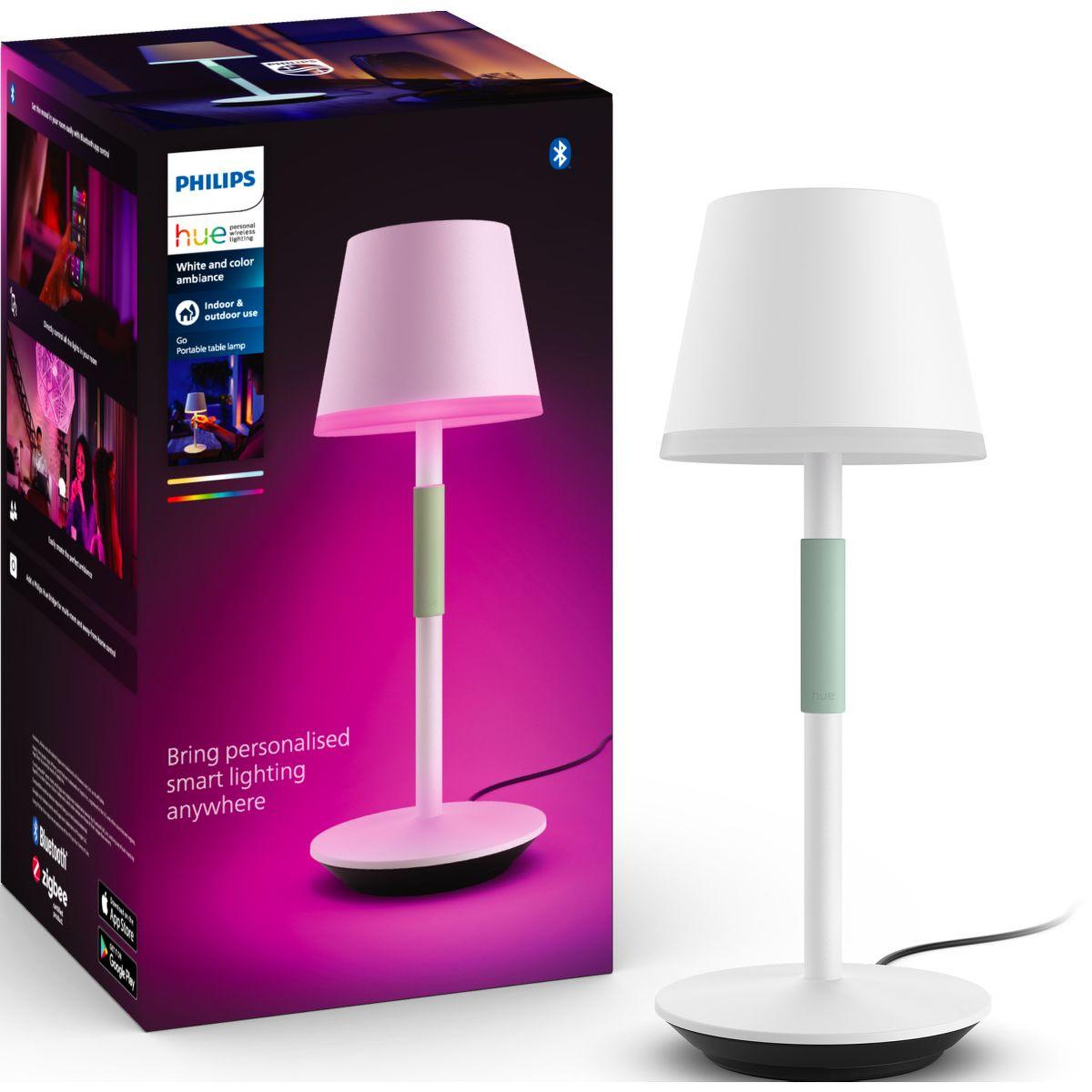 PHILIPS HUE Lampe connectée GO Blanc White&Color Ambiance