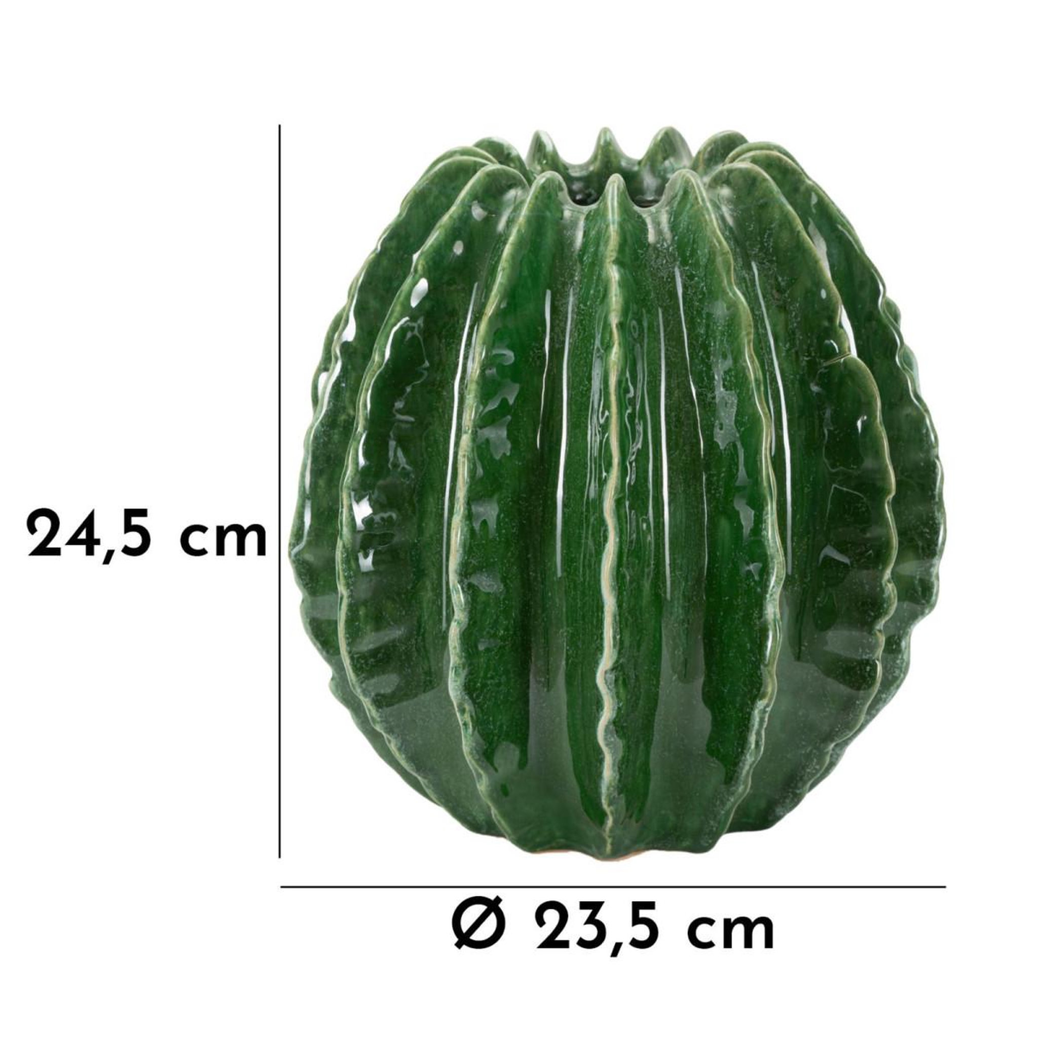 Voir la diapositive 5 : Paris Prix Vase déco en céramique  cactus  24cm vert