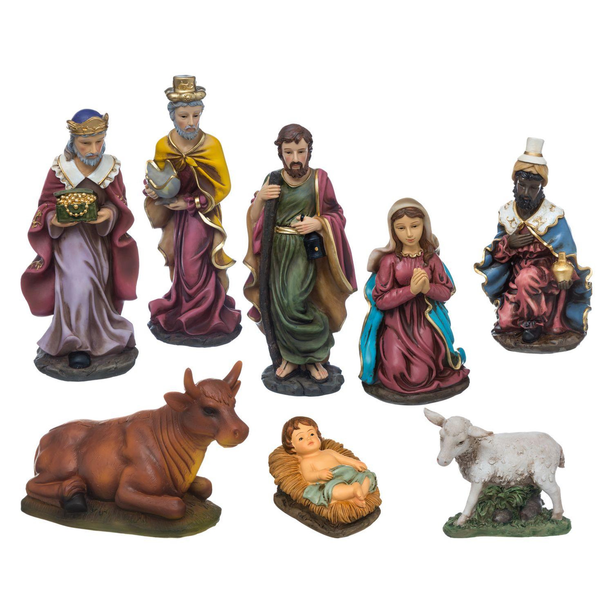 FEERIC LIGHT & CHRISTMAS 8 santons pour crèche de noël - h. 20 cm - multicolore