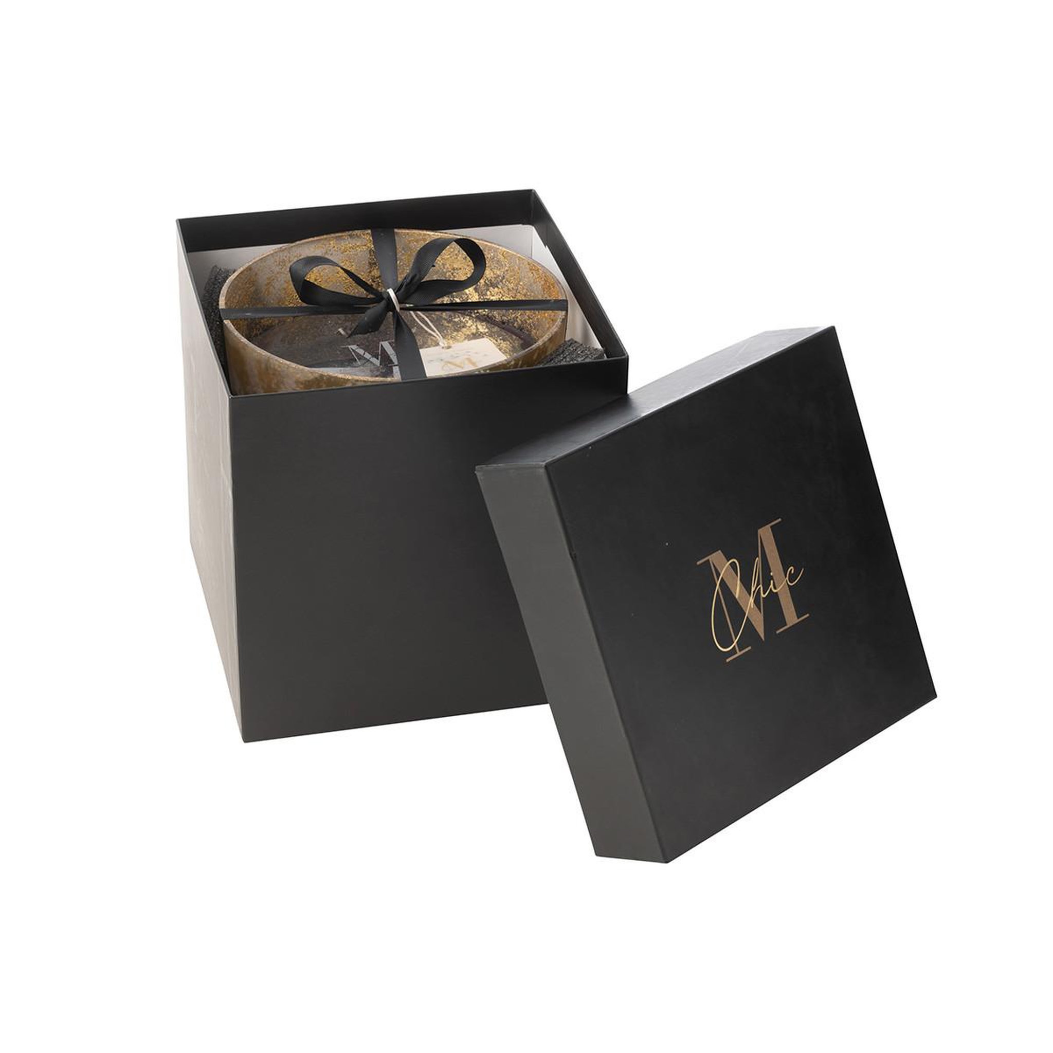 Voir la diapositive 4 : J-LINE Bougie parfumée  m-chic  21cm oud & amber
