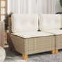 Voir la diapositive 3 : VIDAXL Canape de jardin sans accoudoirs coussins beige resine tressee