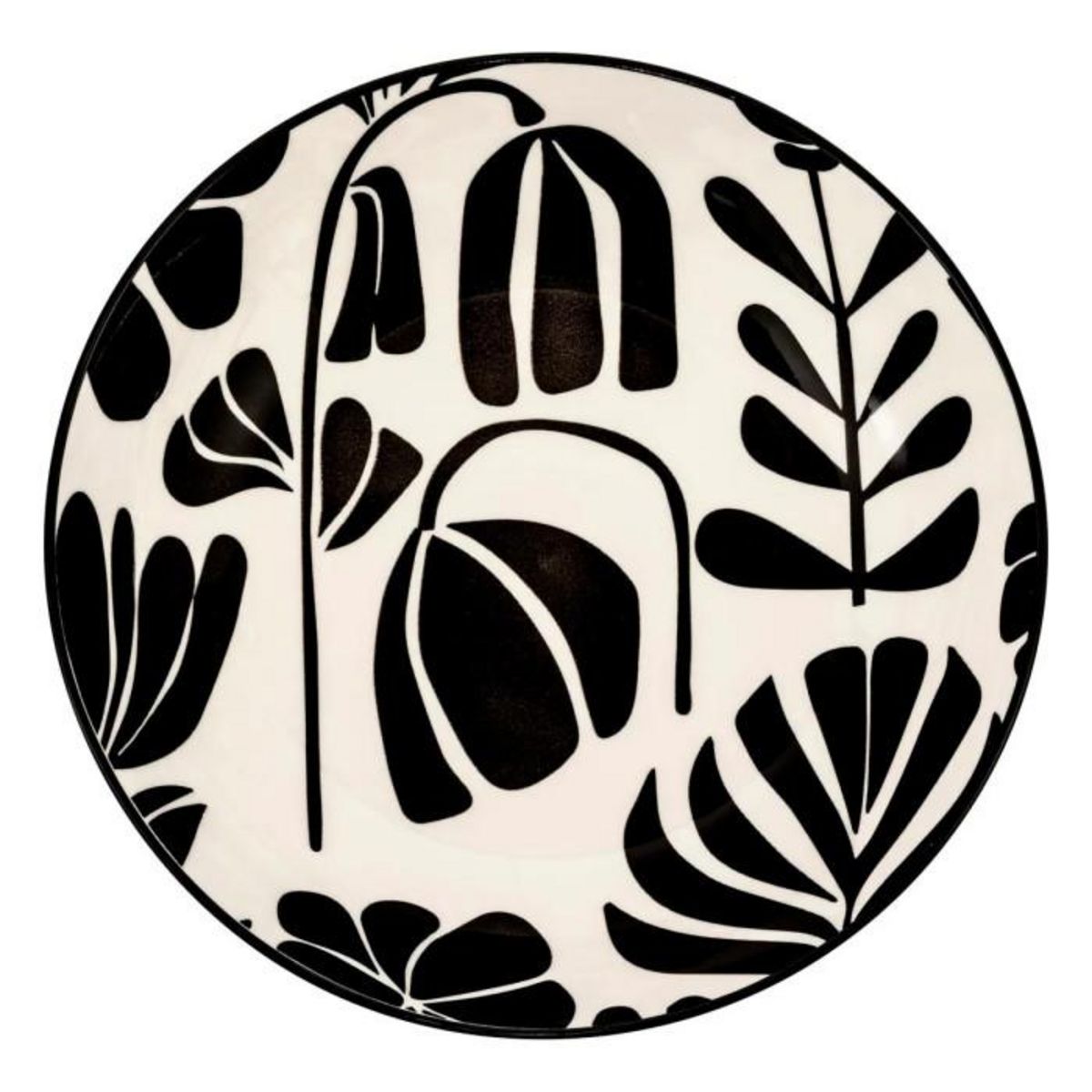 SECRET DE GOURMET Lot de 6 Assiettes Creuses  Twisted Lime  20cm Noir & Blanc