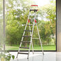 Voir la diapositive 2 : HAILO Escabeau de sécurité pliable en aluminium 6 marches larges Hailo L100