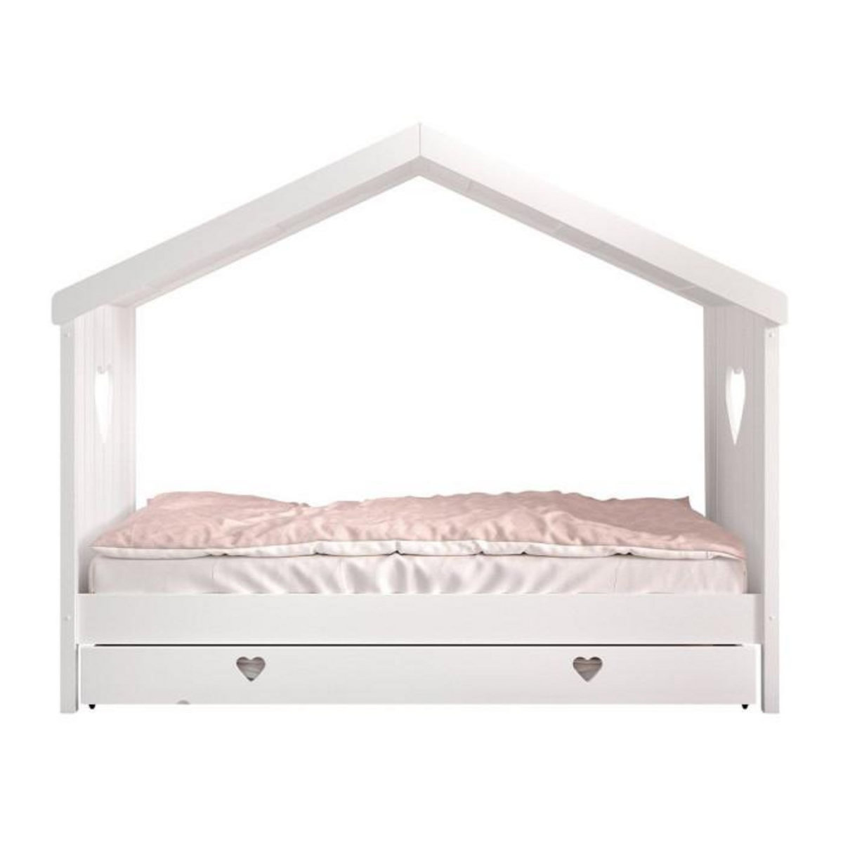 Paris Prix Lit Gigogne Cabane Enfant Ouvert  Amori  90x200cm Blanc