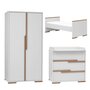 PINIO Chambre complète lit évolutif 70x140 - commode à langer - armoire 2 portes Snap - Blanc et bois