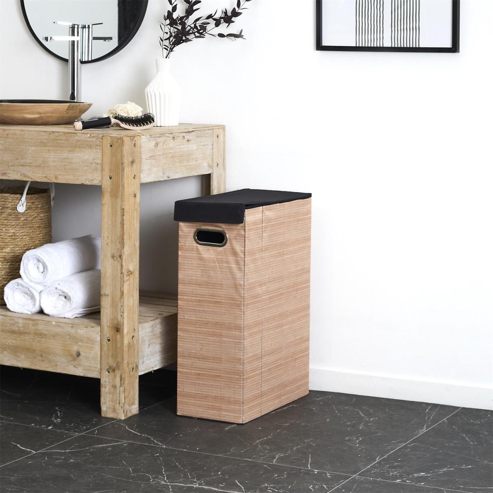 Voir la diapositive 5 : Je cherche une idee Panier à linge rectangulaire  lou  60cm naturel