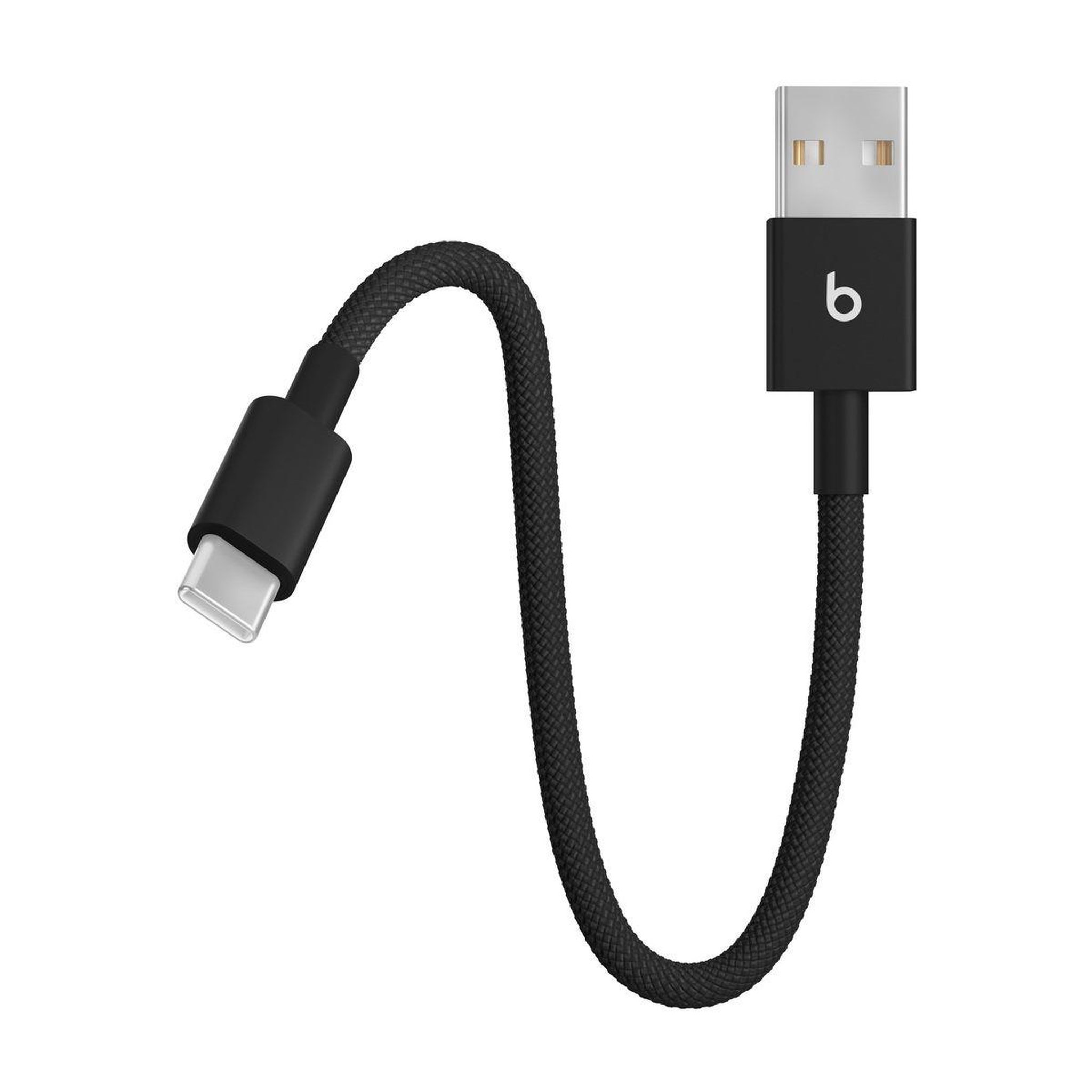 Voir la diapositive 2 : BEATS Câble de charge tissé court USB-A vers USB-C  20 cm Noir