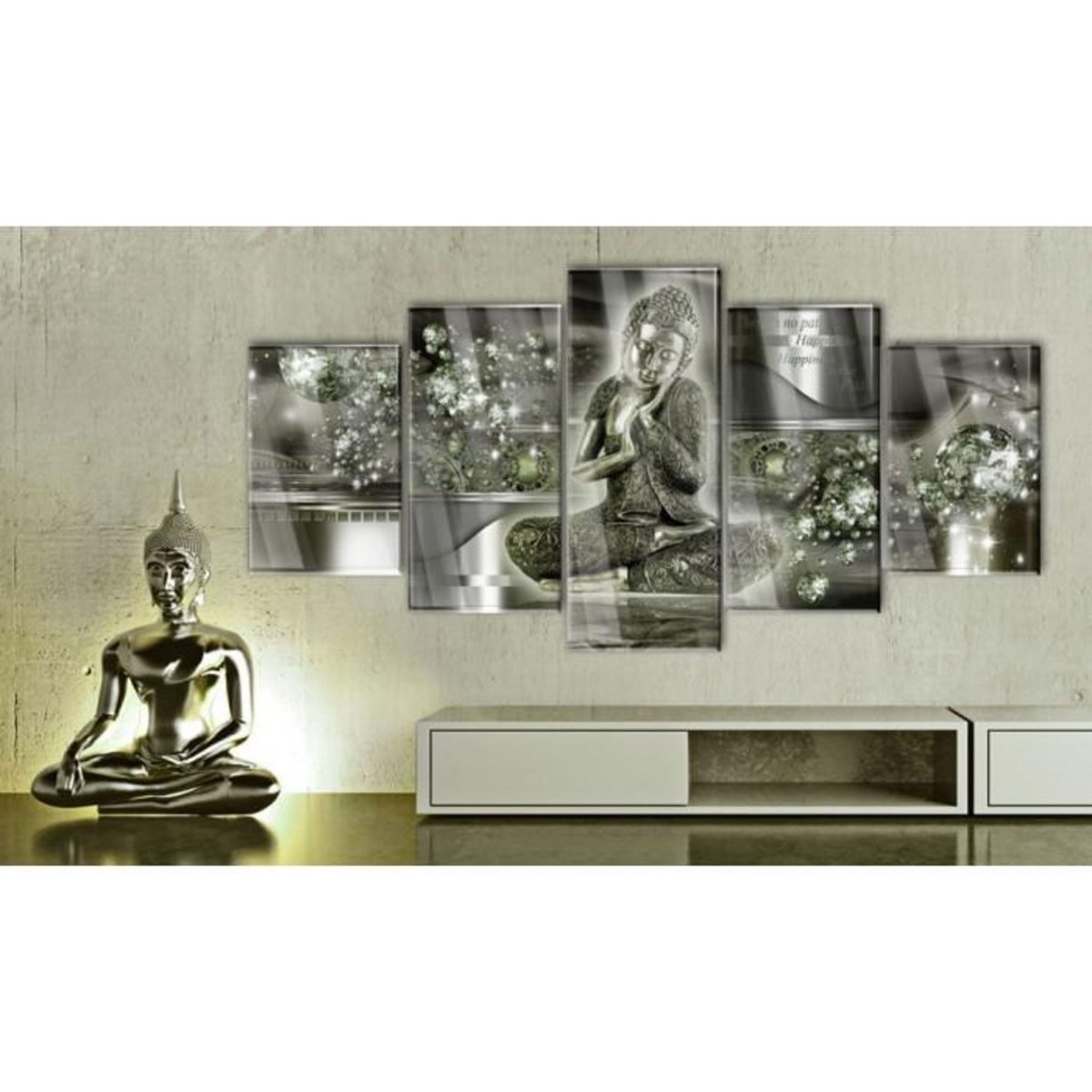 Paris Prix Tableau sur Verre Acrylique  Emerald Buddha