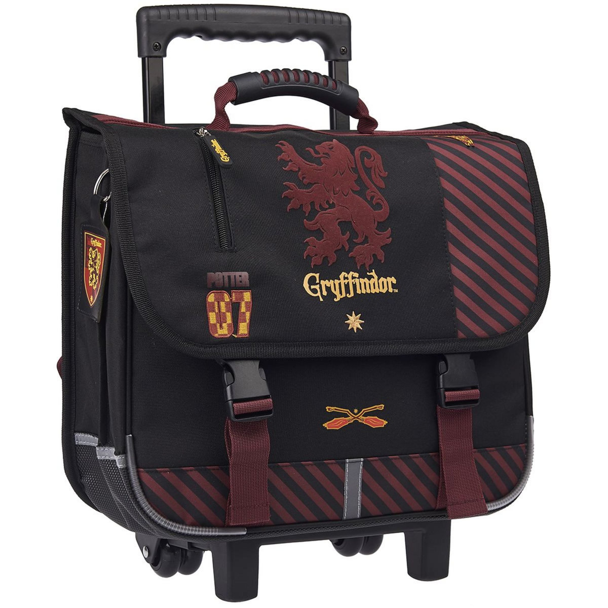 Cartable à roulettes 38 cm CP/CE1/CE2 noir et bordeaux HARRY POTTER