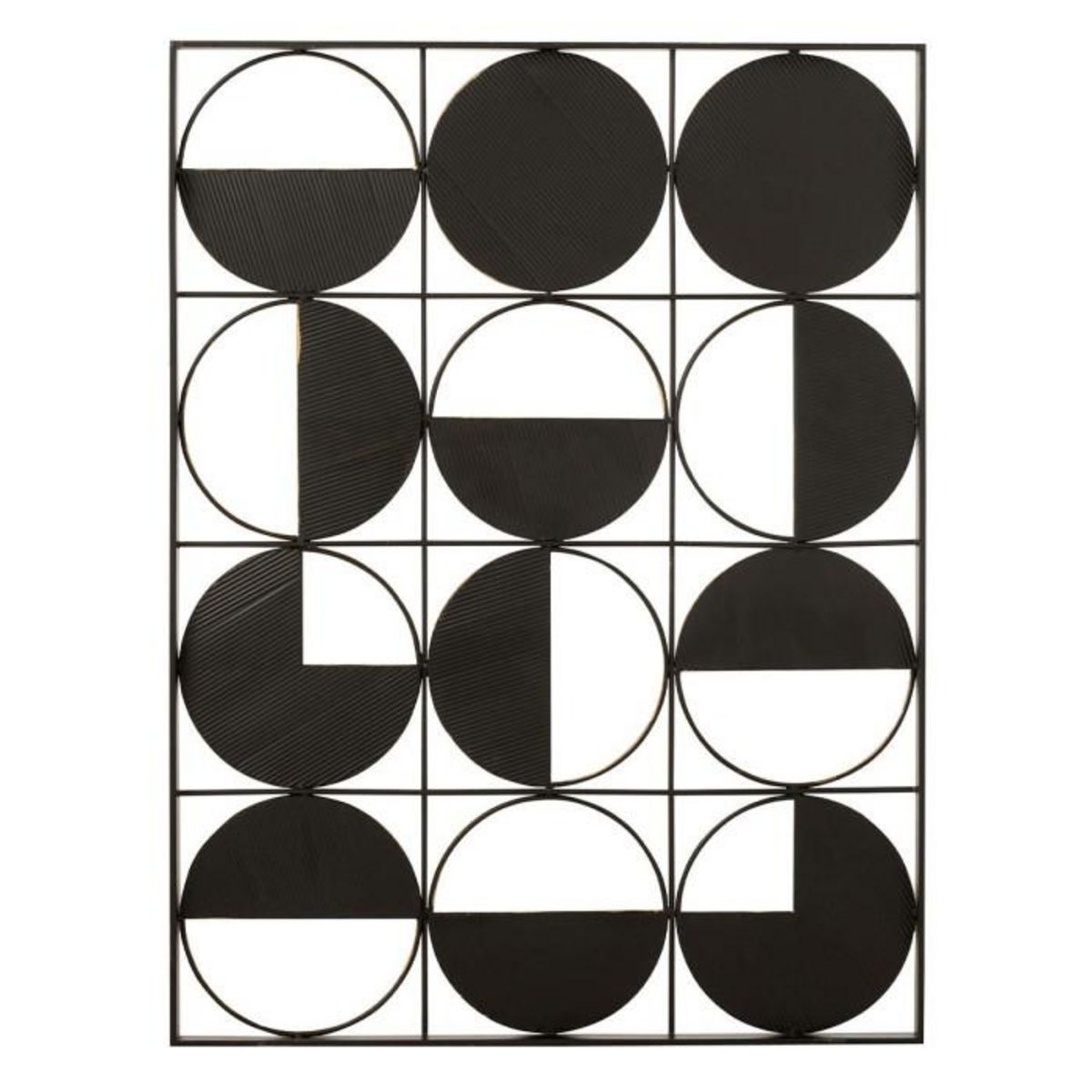 Paris Prix Décoration Murale en Métal  Ronds  101cm Or & Noir