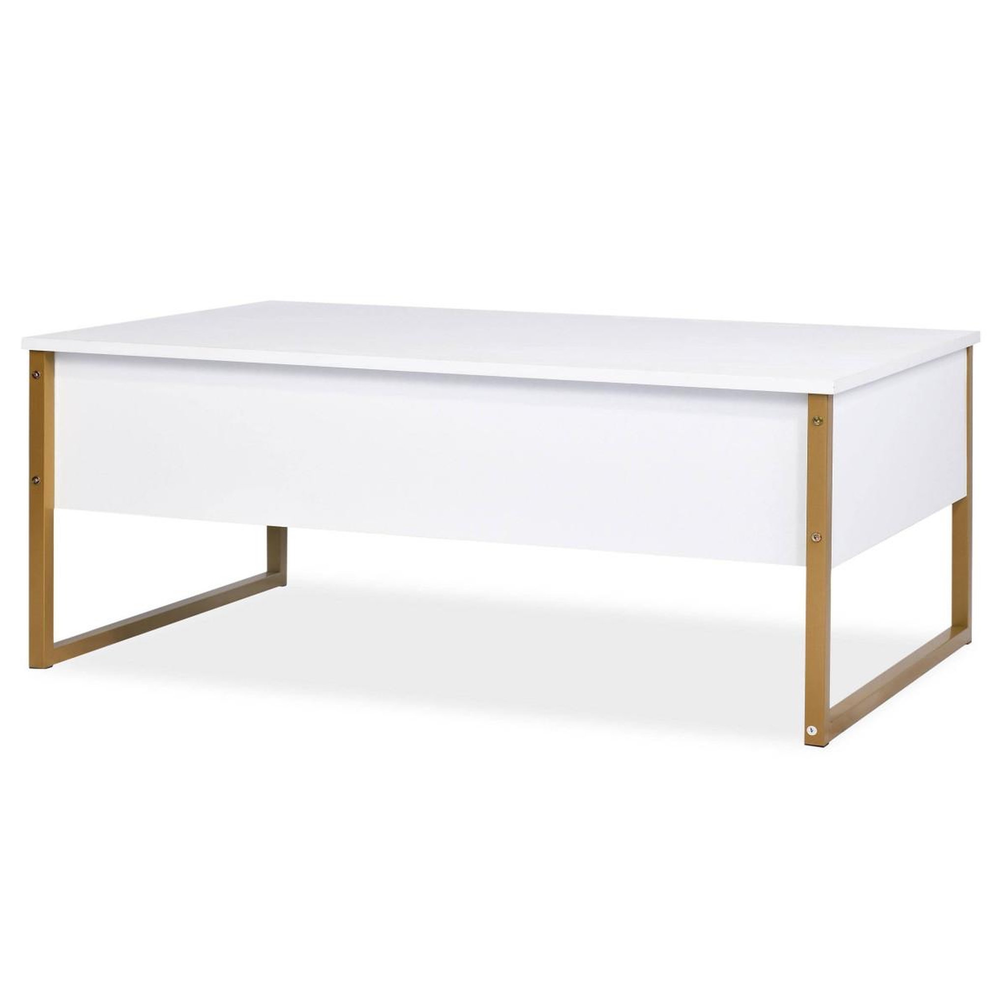 Voir la diapositive 3 : Paris Prix Table basse design  valentin  90cm blanc & or