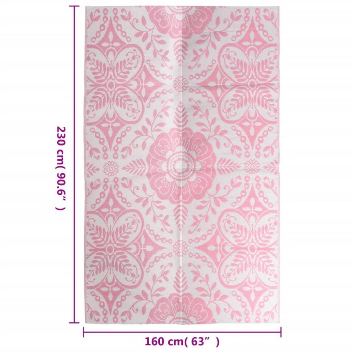 VIDAXL Tapis d'exterieur ARAKIL rose 160x230 cm PP