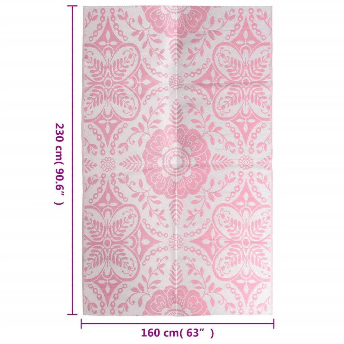 VIDAXL Tapis d'exterieur ARAKIL rose 160x230 cm PP