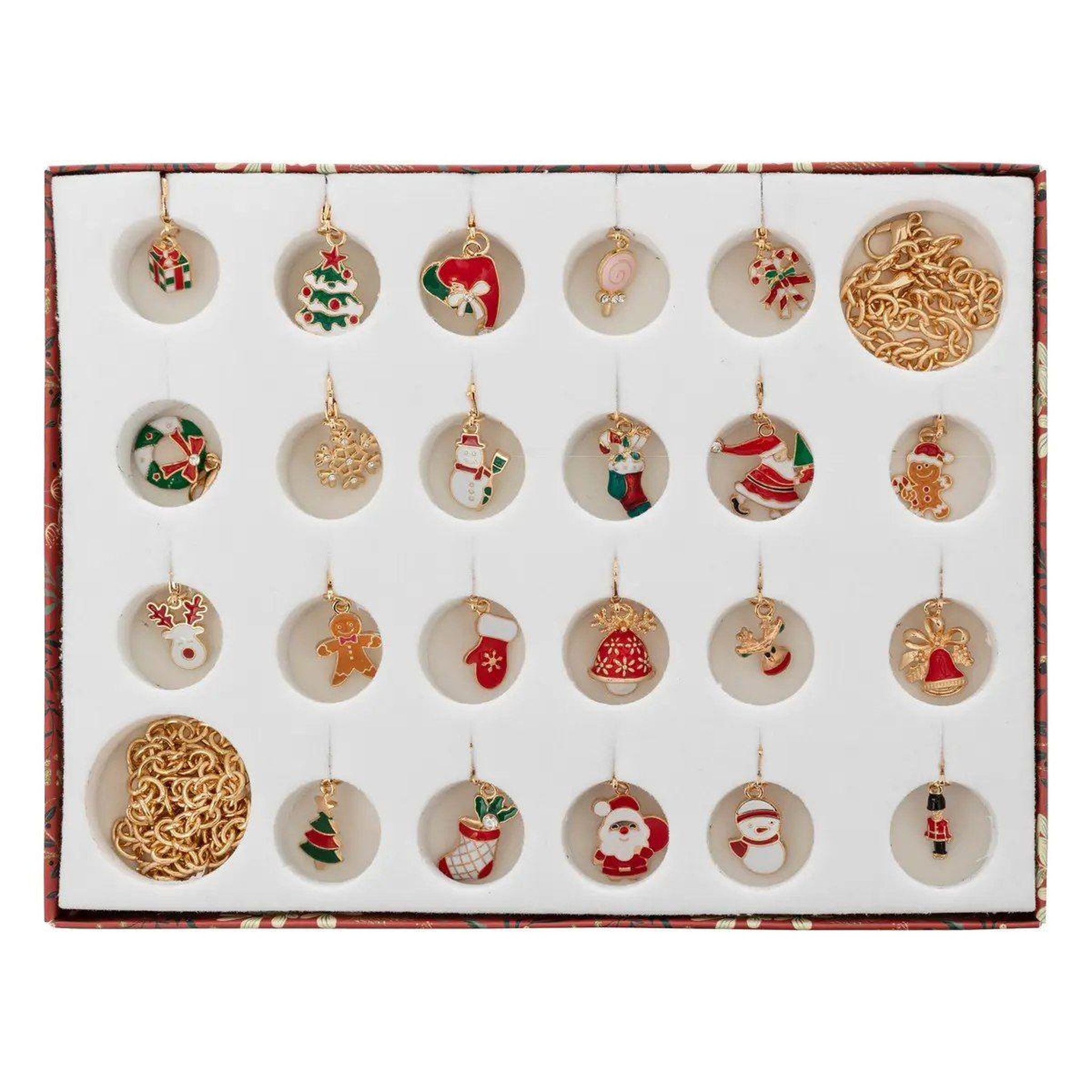 Voir la diapositive 2 : ATMOSPHERA Calendrier de l'avent  bijoux  21cm rouge