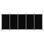 VIDAXL Cloison de separation 5 panneaux Noir 433x180 cm Tissu
