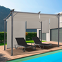 Voir la diapositive 2 : ID MARKET Pergola édition spéciale toit rétractable 3x4 M et 4 stores taupe