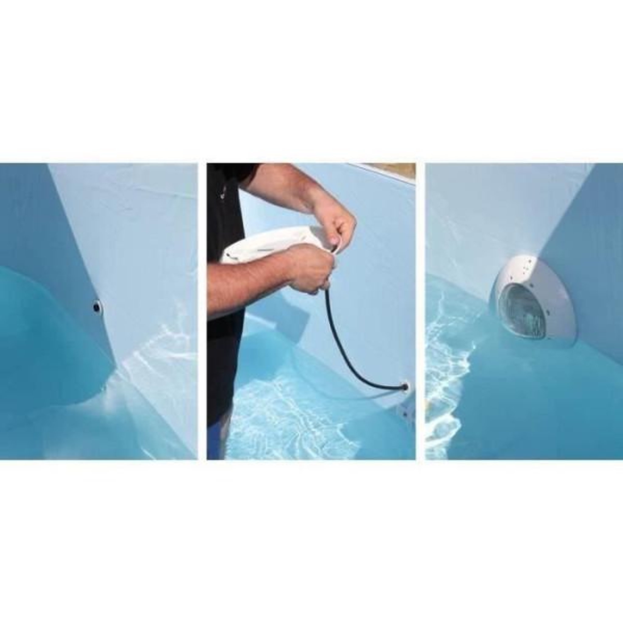 Voir la diapositive 5 : Ubbink Spot led 350 blanc pour piscines bois ubbink - abs - ip68 - 24w - 12vac/50hz - garantie 2 ans