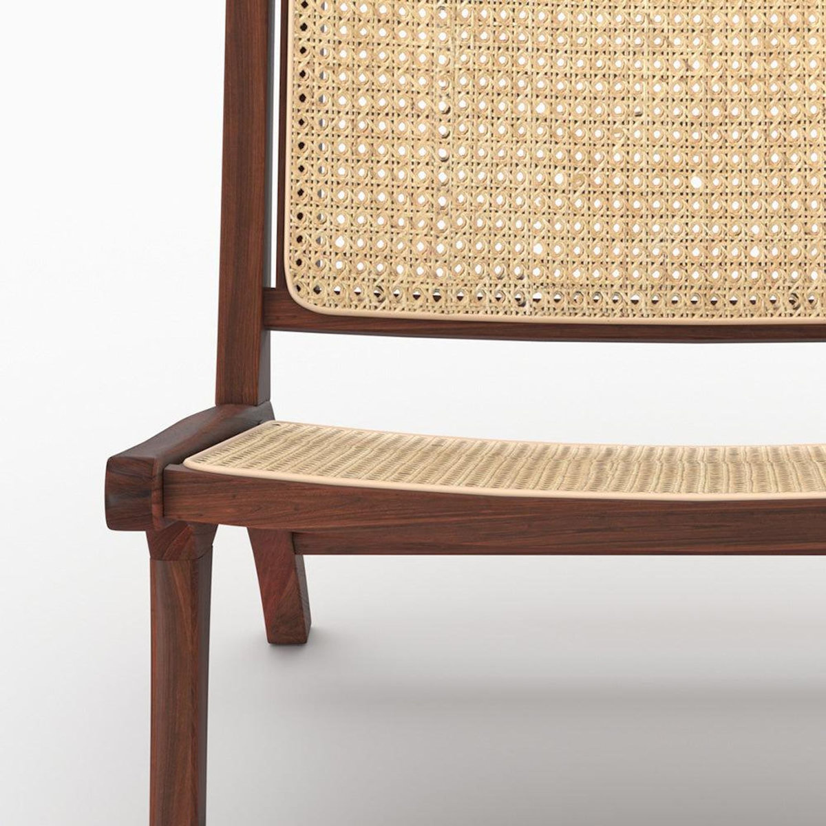 Rendez vous déco Fauteuil en bois de teck finition noyer et cannage en rotin-Kilka