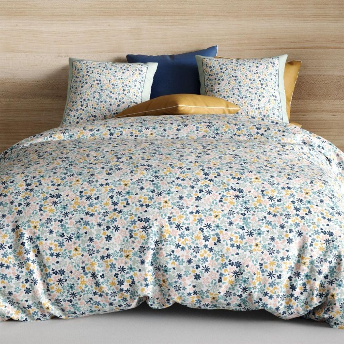 ATELIER DU COTON Parure 4 pièces Mani 2 personnes coton 57 fils DH140