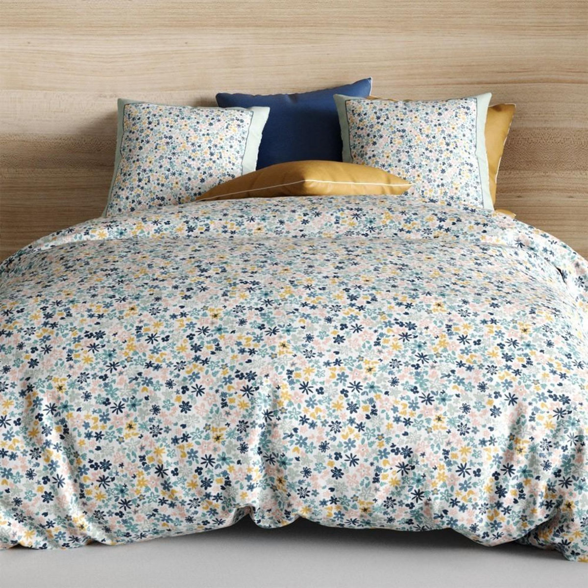 ATELIER DU COTON Parure 4 pièces Mani 2 personnes coton 57 fils DH140