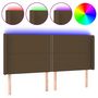Voir la diapositive 2 : VIDAXL Tete de lit a LED Marron fonce 183x16x118/128 cm Tissu