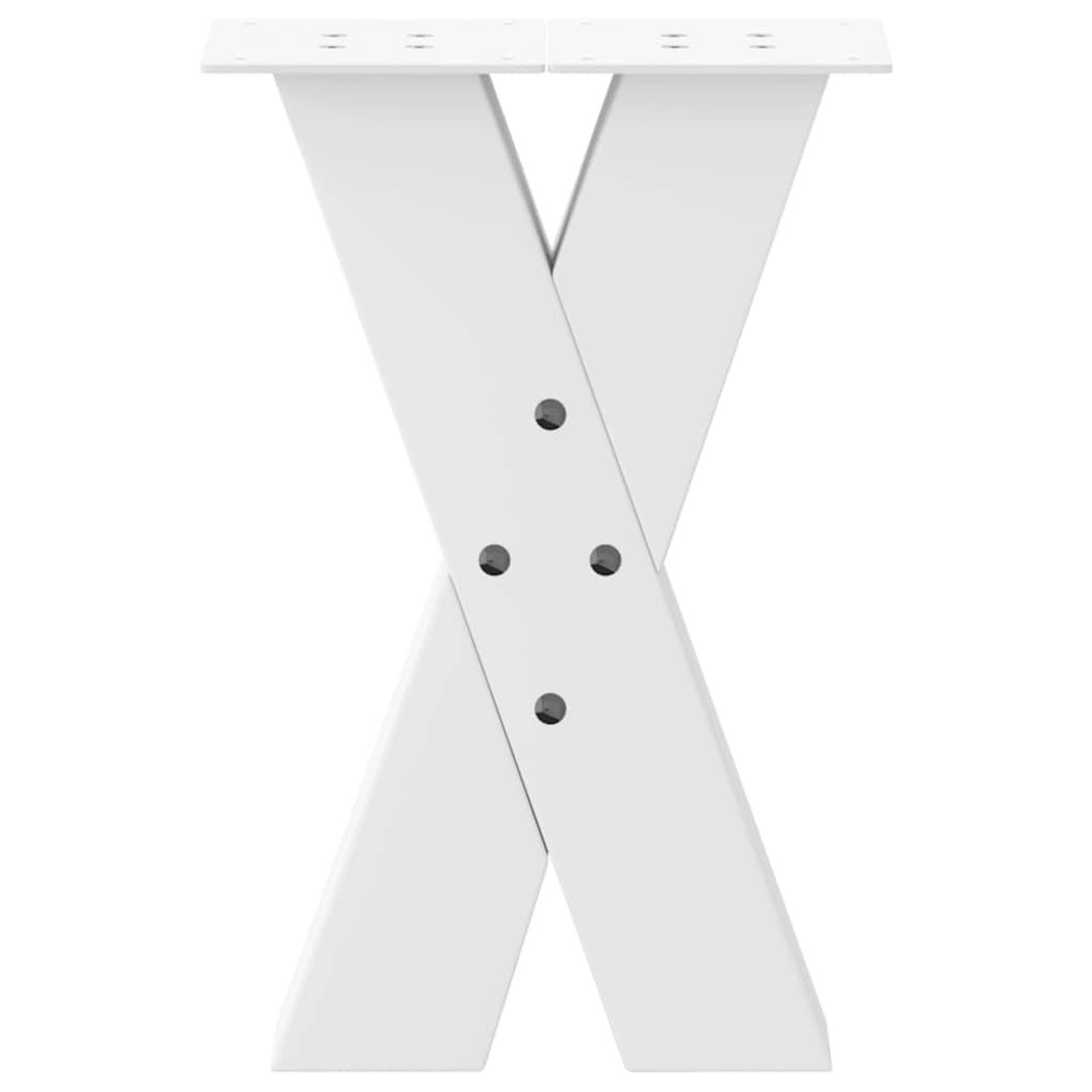 Voir la diapositive 5 : VIDAXL Pieds de table basse forme de X 2 pcs blanc 28x(42-43) cm acier