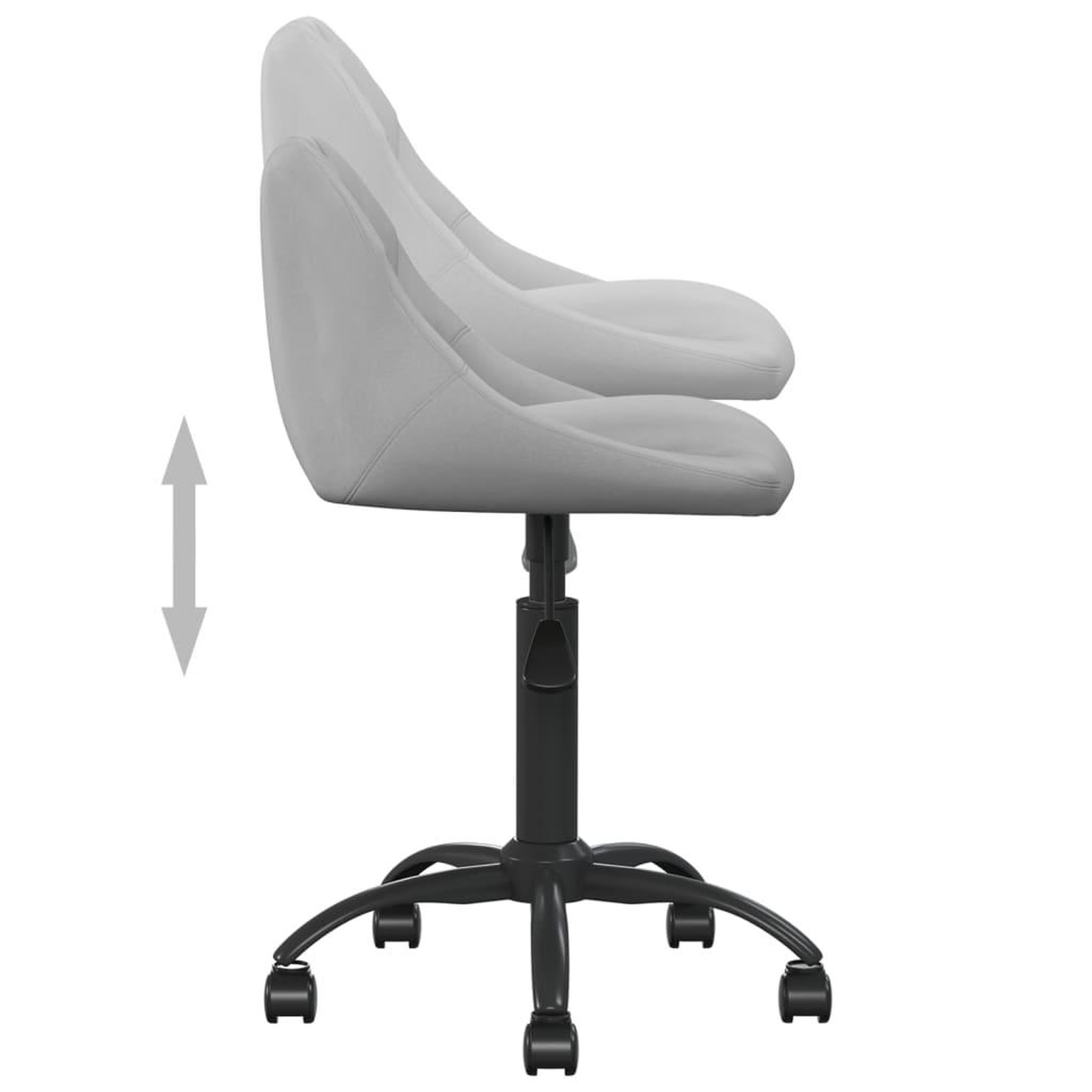 Voir la diapositive 5 : VIDAXL Chaise de bureau Gris clair Velours