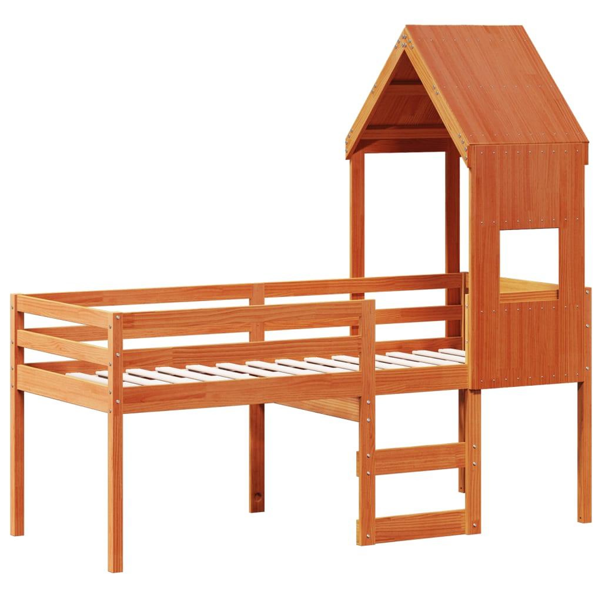 Voir la diapositive 3 : VIDAXL Lit haut sans matelas cire marron 90x190 cm bois de pin massif