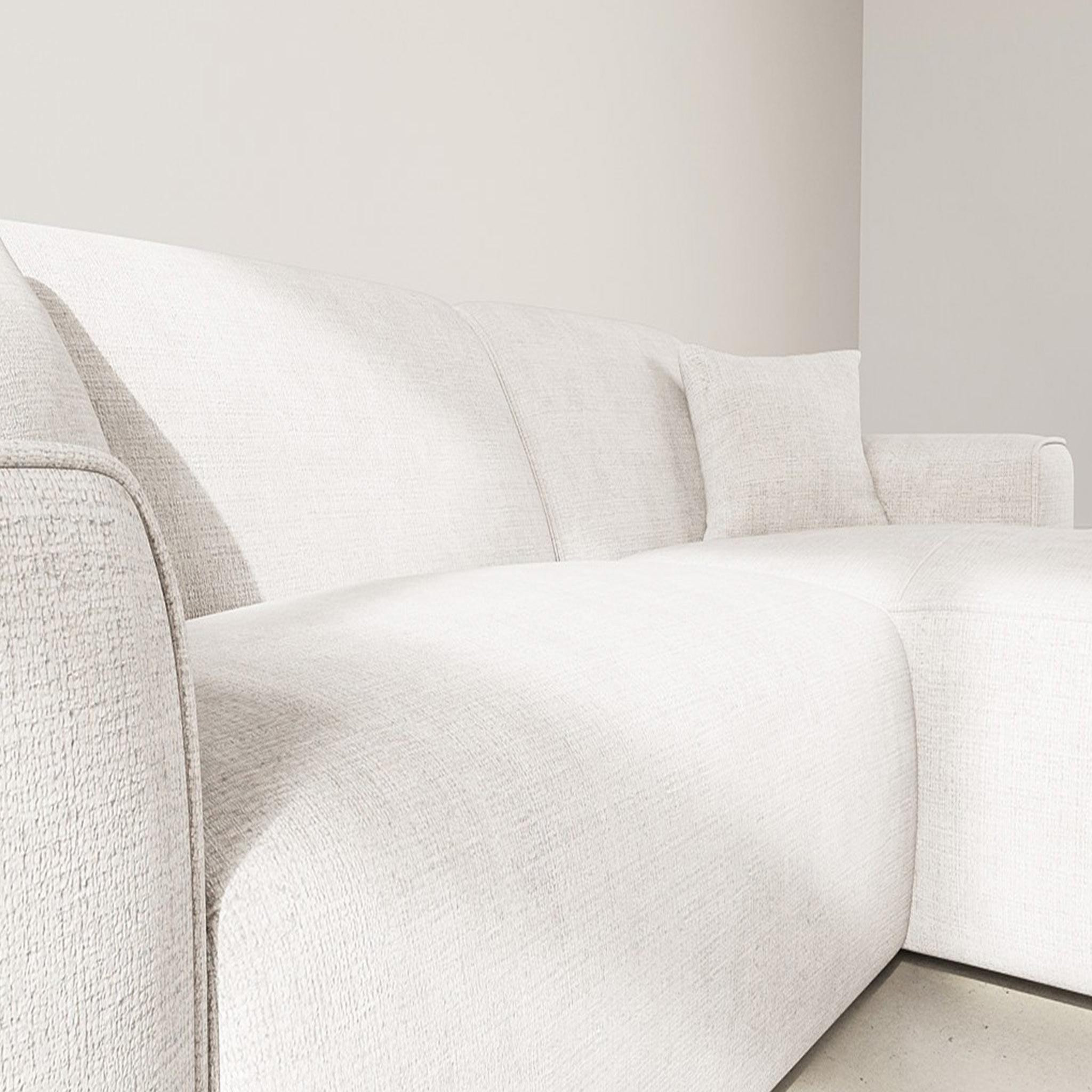 Voir la diapositive 6 : BEST MOBILIER Lison - canapé d'angle droit 4 places en velours texturé
