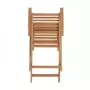 MARKET24 Lot de 4 fauteuils de jardin pliants en Acacia FSC - Bois massif - Marron - Style exotique