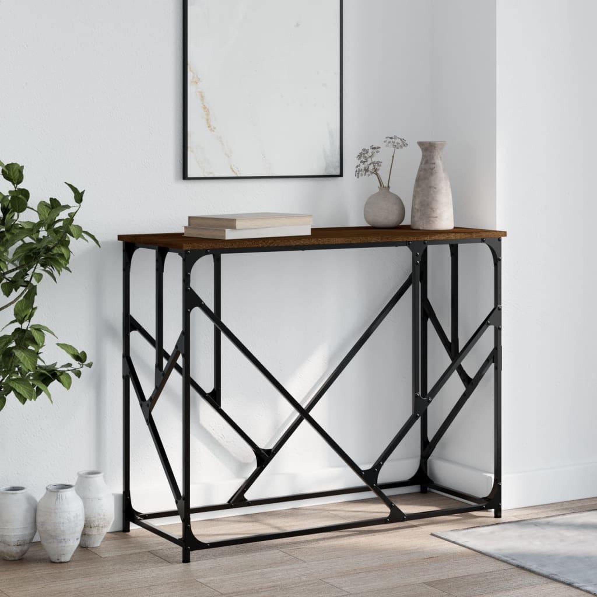 VIDAXL Table console chene marron 100x40x80 cm bois d'ingenierie