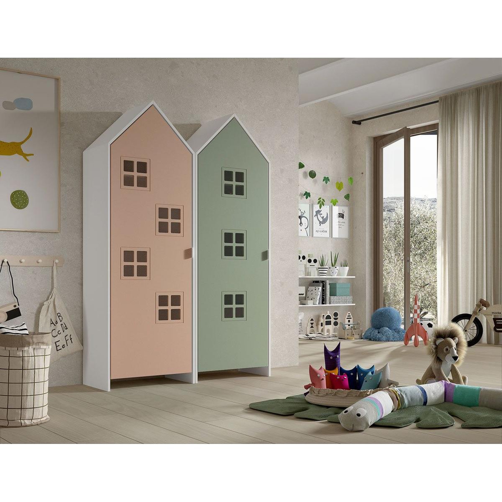 Voir la diapositive 3 : Vipack Combinaison D'armoires 2 Parties Casami Bruges rose vert
