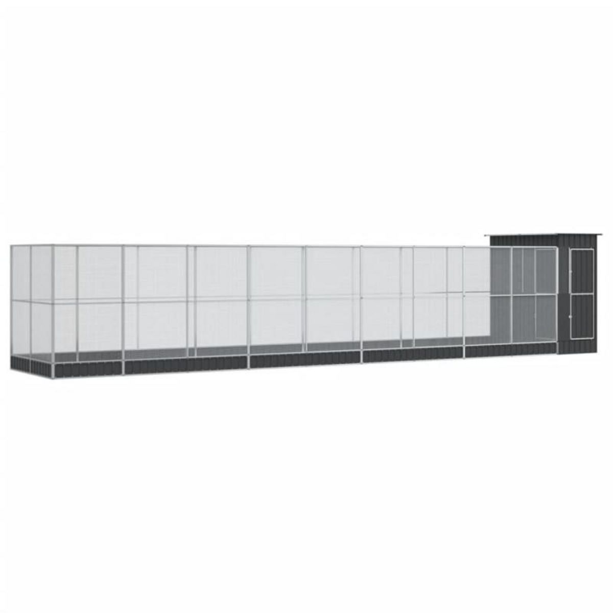 VIDAXL Volière avec extension argenté 1037x203x216 cm acier