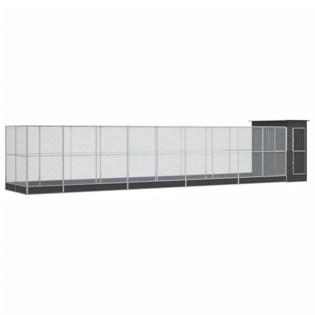 VIDAXL Volière avec extension argenté 1037x203x216 cm acier