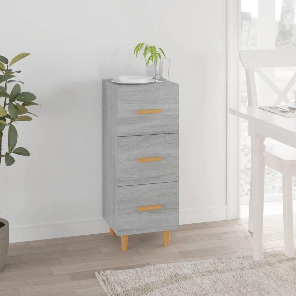 VIDAXL Buffet Sonoma gris 34,5x34x90 cm Bois d'ingenierie