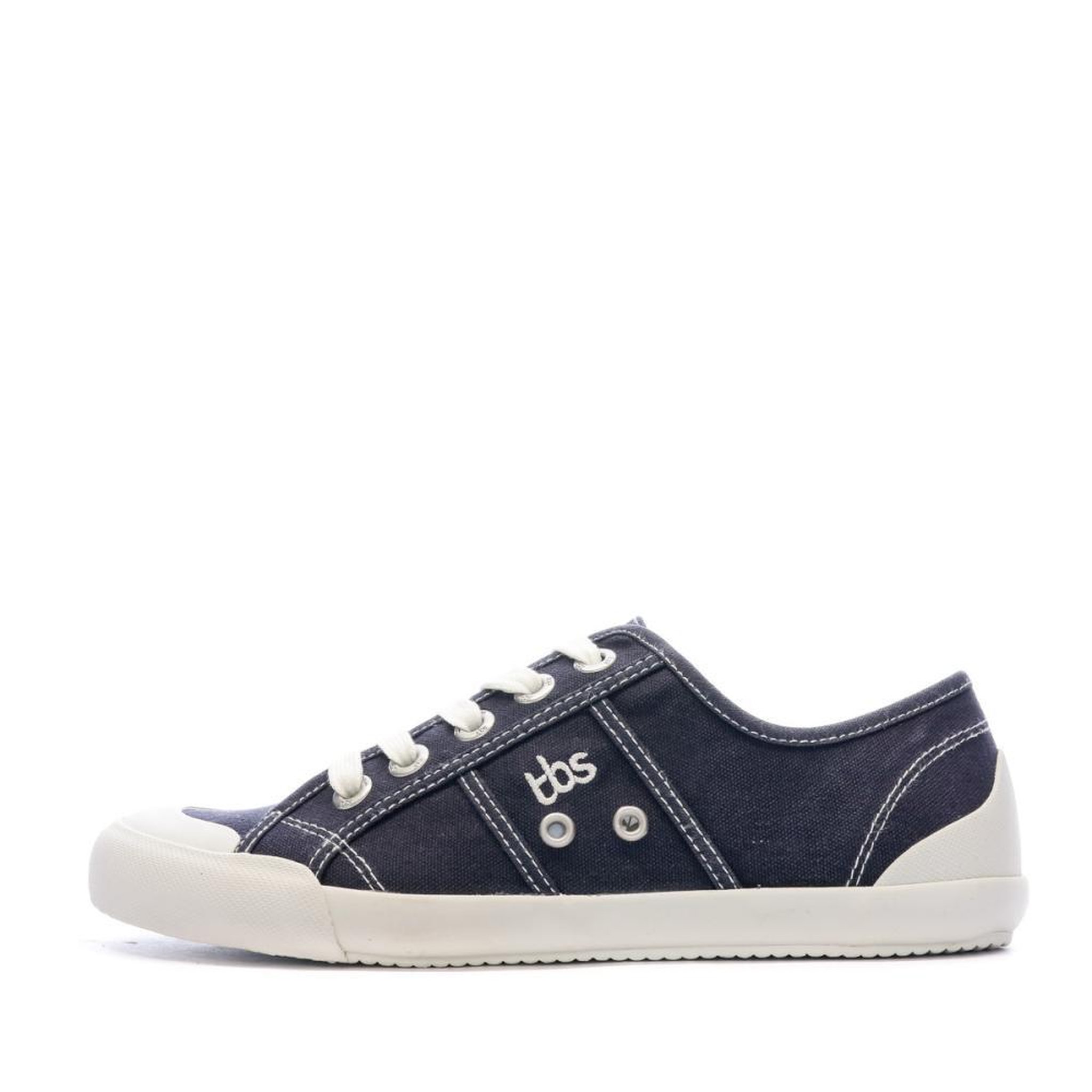 TBS Baskets toile bleu foncé femme tbs. Coloris disponibles : Bleu