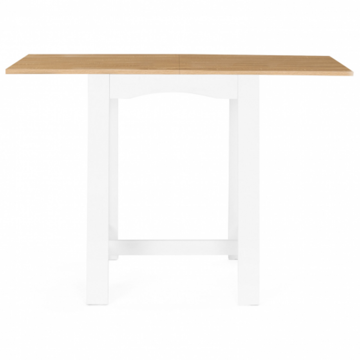 ID MARKET Table haute de bar extensible DONA 2 à 4 personnes blanche plateau façon hêtre 65-130 cm