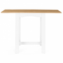 Voir la diapositive 4 : ID MARKET Table haute de bar extensible DONA 2 à 4 personnes blanche plateau façon hêtre 65-130 cm