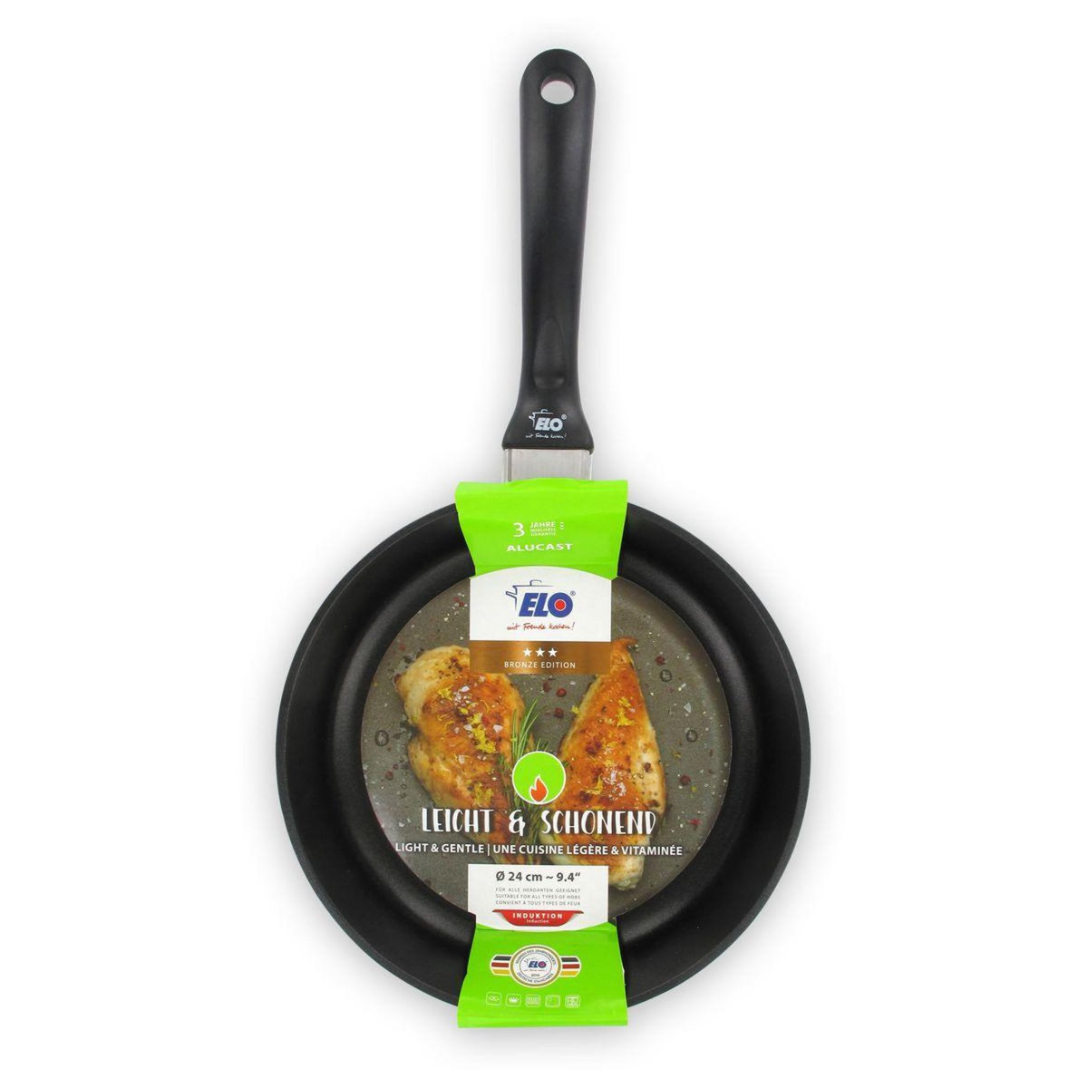 ELO Poêle à frire 24 cm sans PFAS Elo Alucast